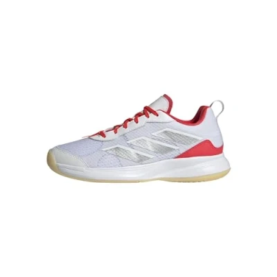 Bild av adidas Performance Avaflash Tennisskor för grus, Storlek: 39 1/3, Footwear white/silver metallic/lucid red Textil/syntet