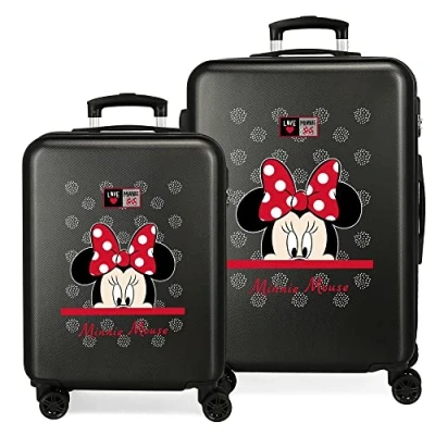 Bild av Disney My Pretty Bow resväska set, Svart, 55/68 cms, Ställ in vagnar