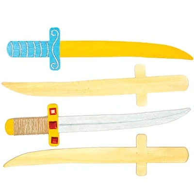 Bild av Baker Ross Ninja svärd av trä perfekt för hantverk, gåvor, souvenirer och mer barn (paket med 4)
