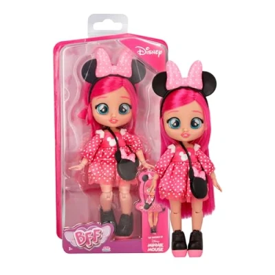 Bild av BFF BY CRY BABIES Disney Mimmi, docka i Mimmi Mouse stil, presentleksak för flickor och pojkar från 3 år uppåt