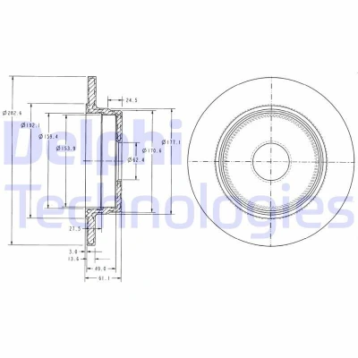 Bild av Bromsskiva DELPHI BG2510