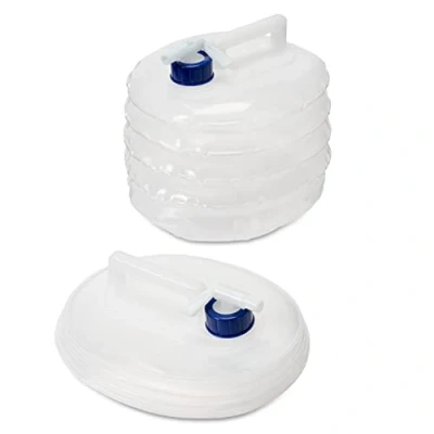 Bild av 2 Pack Hopfällbar Plastbehållare Vattentank (5L) Transparent, Vikbar och BPA Fria Vattenbehållare Jerrycan för Camping, Vandring, Resor
