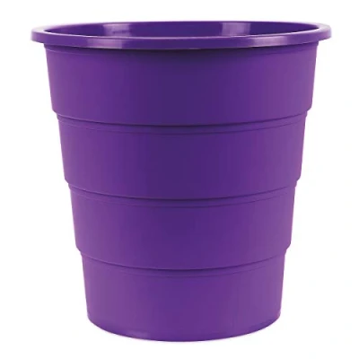 Bild av Office Products Model 19054621 04 papperskorg 16 liter plast design avfallsbehållare rund för kontor kök; 1 st lila elegant och praktisk stabil mått: 30,8 x 31 cm