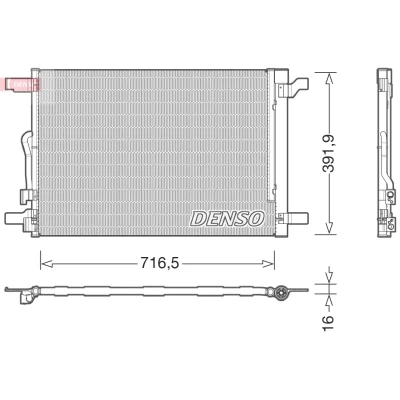 Bild av DENSO DCN32024 Condenseur De Clim avec déshydrateur R 134a VOLKSWAGEN: Golf 7, 7 Variant, Passat B8 Berline, SEAT: Leon III 3/5 portes