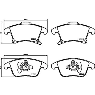 Bild av HELLA 8DB 355 025 201 Jeu de plaquettes frein avec indicateur d&#039;usure FORD: S Max Mk2, Mondeo 5, 5 Kombi