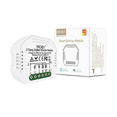 Bild av MOES ZigBee Mini Smart Alexa Dimmer strömbrytare 2 växlar relämodul, trådlös LED kompatibel med Life Tuya Amazon Google Home【Fungerar endast Hub】