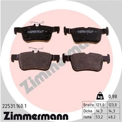 Bild av ZIMMERMANN 22531.160.1 Jeu de plaquettes frein la photo correspond au contenu livraison FORD: KUGA 2, S Max Mk2, Focus Mk4 3/5 portes