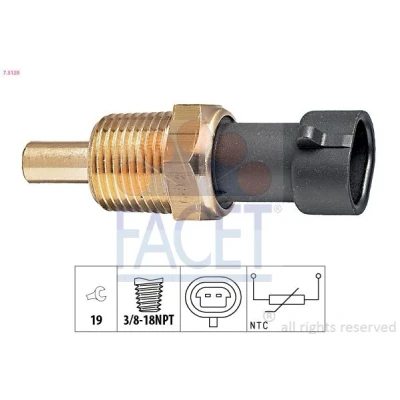 Bild av FACET 7.3129 Sonde De Temperature d&#039;Huile 3/8 18NPT Made in Italy OE Equivalent OPEL: Corsa C 3/5 portes, Astra G CC, Frontera B SUV