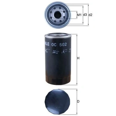 Bild av MAHLE ORIGINAL OC 502 Filtre à huile vissé IVECO: EuroCargo IV, I III, Tector, SCANIA: L,P,G,R,S series, NISSAN: ATLEON