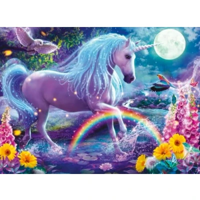 Bild av Ravensburger glitter enhörning 100 bitar pussel för barn unika och sammankopplade delar robust bländfritt främjar problemlösningsfärdigheter mått 48 x 35 cm
