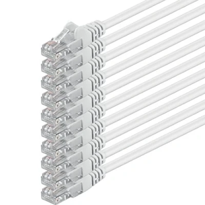Bild av 0,25 m Cat 6 Ethernet kabel gigabit RJ45 LAN patchkabel kompatibel med internet, router, modem, smart TV, PC och laptop switch modem vit 10 stycken