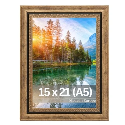 Bild av Victor Fotoram &quot;Boho&quot; Guld i 15x21 cm Bar: 30x16mm Vintage Dekorativ Rustik A5 15x20 Hus På Landet