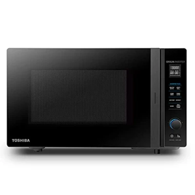 Bild av Toshiba MV TC25T(BK) 4 i 1 mikrovågsugn med varmluftsfritös, original inverterar teknik, lätt att rengöra emaljinteriör, 25 L, 2100 W, svart