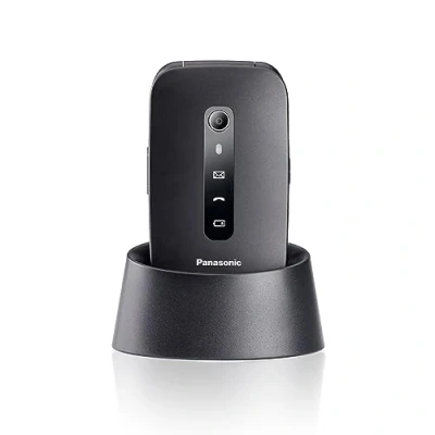 Bild av Panasonic KX TU550EXB 4G Essentials Clamshell mobiltelefon för seniorer, 1,2 MP kamera, seniortelefon med stor 2,8 tums skärm, 300 timmars standby tid, svart