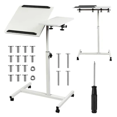 Bild av Maclean mobile desk/laptop stand, white, height adjustment 59 89cm, max. 30kg , MC 121 W