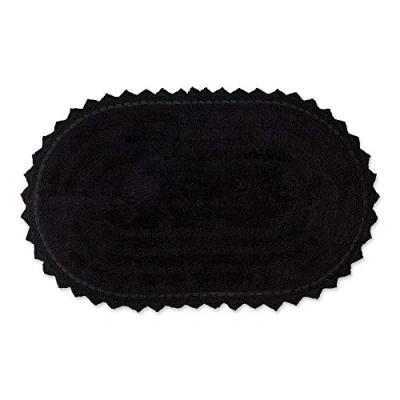 Bild av DII Crochet Collection vändbar badmatta, stor oval, 21 x 34, svart.