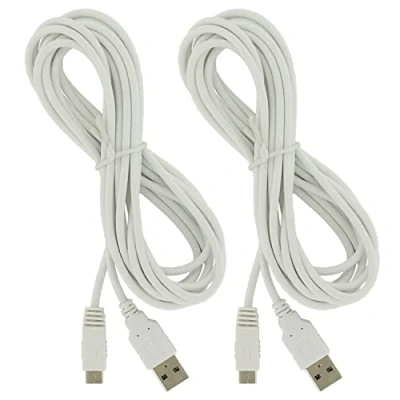Bild av Fasizi 2 st 3 meter extra lång USB strömkabel för Wii U GamePad (3 10 fot) vit