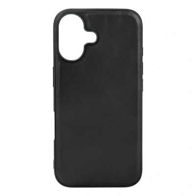 Bild av Essentials iPhone 16 Leather Mag back cover, TPU frame, magnet Black