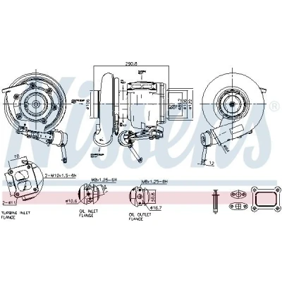 Bild av NISSENS 93619 Turbocompresseur à gaz d&#039;échappement pneumatique sans collecteur