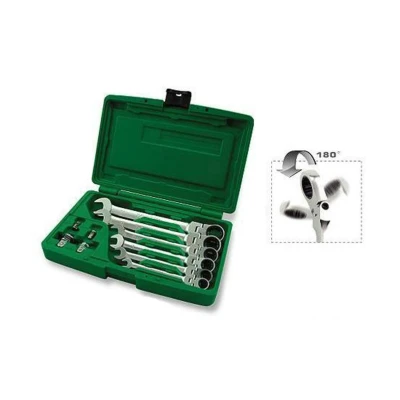Bild av TOPTUL GAAI1003 Kit de clés à fourche et polygonale cliquet 10 avec fonction crantage 8, 10, 12, 13, 17, 19