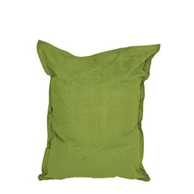 Bild av Lumaland jättesaccosäck XXL 140 x 180 cm Inomhus saccosäck av mjuk och tvättbar mikrovelour 2 i 1 för bekväm sittning liggande Med över 3 miljoner anpassningsbara EPS pärlor [grön]
