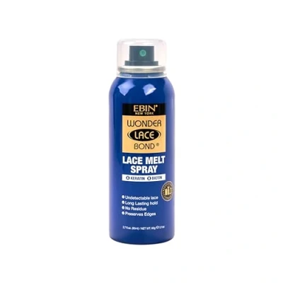 Bild av EBIN NEW YORK Wonder Lace Melt Aerosol spray, bevarar kanter och icke påvisbar spets, långvarigt grepp, inga rester, keratin + biotin infunderad, 80 ml