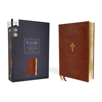 Bild av NASB, Thinline Bible, Leathersoft, Brown, Red Letter, 1995 Text, Comfort Print: New American Standard Print, Letter Edition, Text