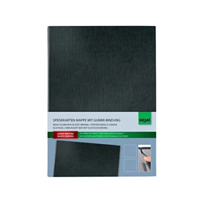 Bild av Sigel SM115, A5 (148x210 mm), Läder, Linne, Plast, Svart, Poträtt, 8 ark, 2 fickor