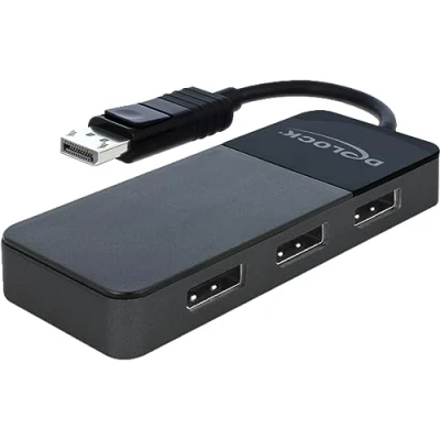 Bild av Delock DisplayPort 1.4 Splitter 1 x in &gt; 3 out Video/audiosplitter skrivbordsmodell