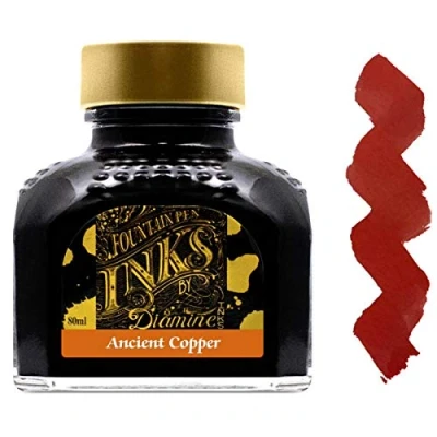 Bild av Diamine reservoarpenna bläckflaska, 80 ml, turkos antik koppar