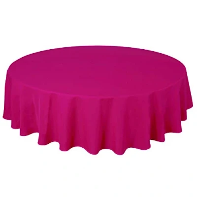 Bild av Hem direkt kvalitet runt tyg bordsduk bordsskydd 140 cm 55 tum fuchsia rosa