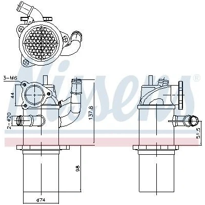 Bild av NISSENS 989423 Refroidisseur EGR sans bypass de dépression AUDI: Q5, A4 B8 Avant, Allroad