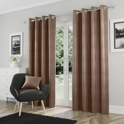 Bild av Förbättrade Living Goodwood brons termisk blockout öljettgardiner 168 x 137 cm (66 54 tum) energibesparande och brusreducerande gardiner för vardagsrum sovrum