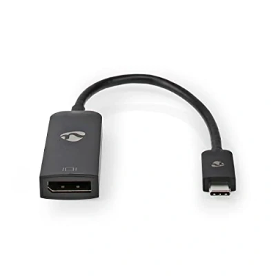Bild av Nedis USB C™ adapter 3.2 Gen 1 kontakt DisplayPort 4K@60Hz 2,00 m Rund Guldpläterad PVC svart låda