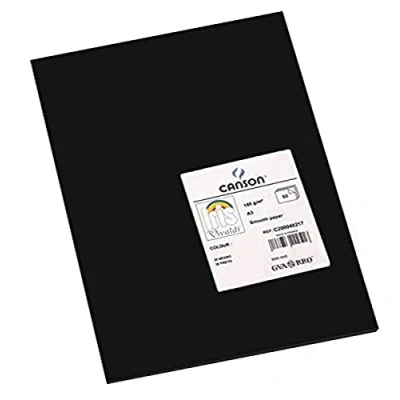 Bild av Canson Iris Vivaldi A3 185 gsm slätt färgpapper svart (paket med 50 ark)