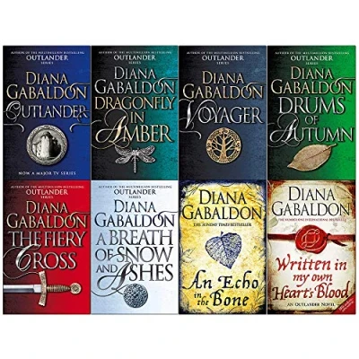 Bild av Outlander Series 8 Books Collection Set by Diana Gabaldon (Outlander,Dragonfly in Amber,Voyager,Drums of Autumn,Fiery Cross,Breath Snow and Ashes,An Echo the Bone,Written My Own Hearts Blood)