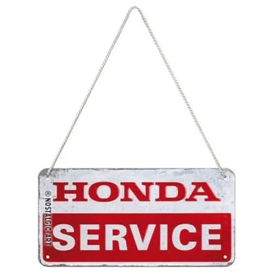 Bild av Nostalgic Art Plåtskylt i retrostil för upphängning, Honda mc Service Presentidé åkare, av metall, Deko vintagedesign, 10 x 20 cm