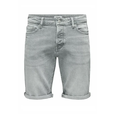 Bild av Only &amp; Sons Normal Geschnitten Mittlere Taille Jeansshorts, Storlek: Large, Medium grey denim