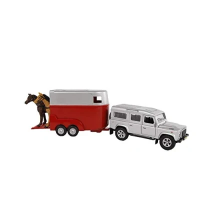 Bild av Kids Globe Land Rover Defender With Horse Trailer, Assorted color