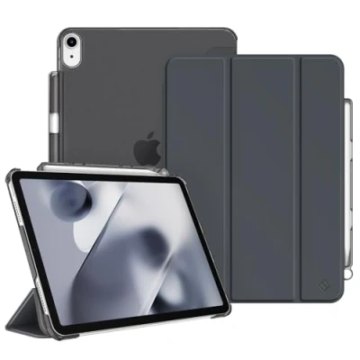 Bild av FINTIE fodral kompatibelt med iPad Air 5:e generationen (2022)/iPad 4:e (2020), 10,9 tum SlimShell lätt stativ frostat bakskydd, automatisk väckning/sömn, rymdgrå
