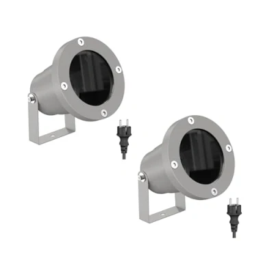 Bild av ledscom.de 2 trädgårdsstrålkastare DUK för utomhusbruk, IP65, stickpropp, grå, 1x GU10 max. 15W