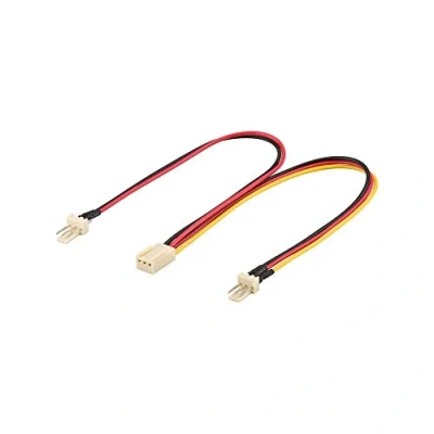 Bild av Goobay 93880 PC fläkt Y strömkabel, 3 stiftskontakt/uttag 2 x fläktkontakt (3 stift) &gt; fläktuttag stift), 0,22 m kabellängd, 1 styck