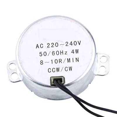 Bild av TOPINCN Elektrisk synkron motorväxelmotor Synkronmotor Skivspelarmotor Rund 4W Cw/Ccw Ac 220 240V (8 10 rpm)