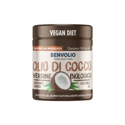 Bild av BENVOLIO Ekologisk Virgin Kokosolja 200ml 100% Vegetabilisk, Mångsidig Användning för Matlagning, Oil Pulling, Hud , Ansikts och Hårvård Rik på MCT, Naturlig Fuktgivare