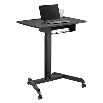 Bild av Maclean MC 903 Höjdjusterbart laptopbord med hjul och en låda sittställ skrivbord justerbar höjd upp till max. 113 cm 8 kg (svart)