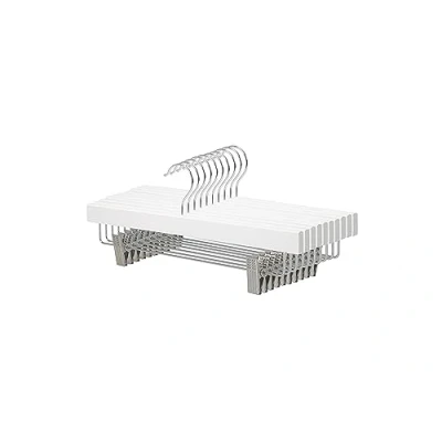 Bild av Amazon Basics Klädhängare i trä med klämmor, 10 pack, vit