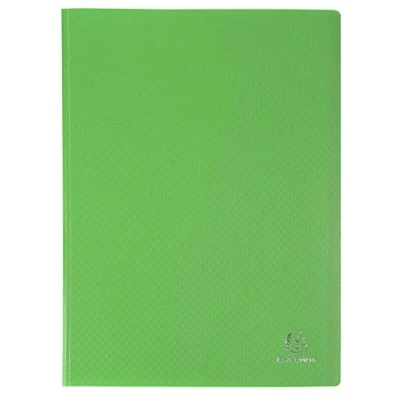Bild av Exacompta Ref 8863E 1 OPAK dokumentmapp 60 kristallklara fickor 120 vyer för A4 format mått 24 x 32 cm halvstyvt polypropenhölje ljusgrön färg