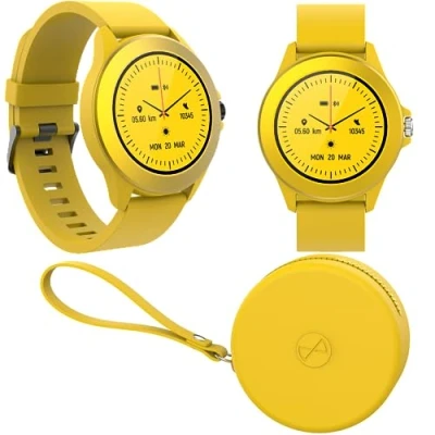 Bild av Forever Colorum CW 300 gul smartklocka vattentät IP68 pulsklocka med stegräknare sömnspårare kaloriräknare lång batteritid Android/iOS sportklocka kvinnor män unisex snygg design