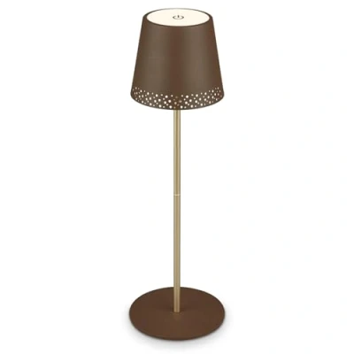 Bild av BRILONER LED Battery Table Lamp 2 in 1 Assembly, Stepless Dimmable, Touch, Mobile Light, Outdoor, Cordless, Brown Gold Coloured