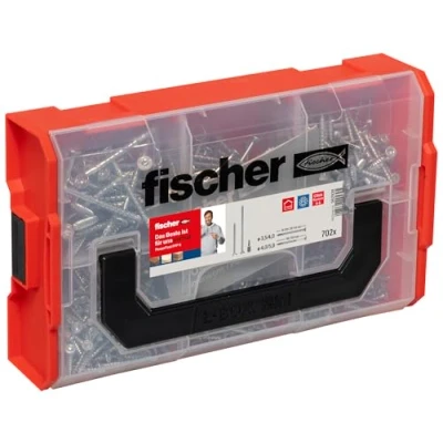 Bild av Fischer FixTainer 700 x PowerFast FPF II CTF/CTP Torx träskruvar, inklusive 2 skruvinsatser, hel/partiell, självgängande, försänkt huvud, 562928